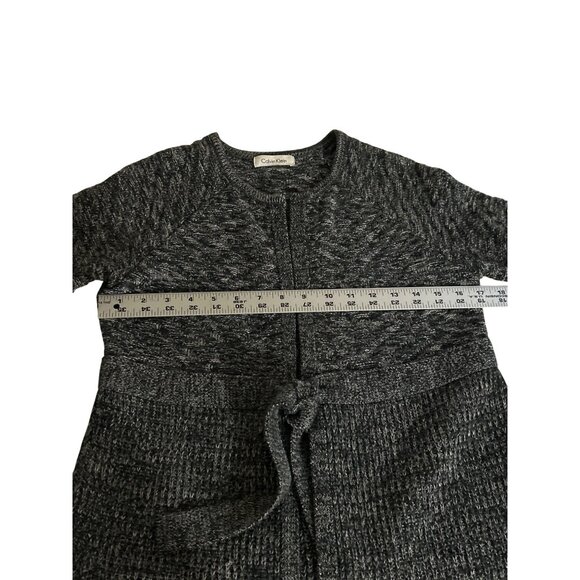 Calvin Klein Womens Tie Front Knit Cardigan Sweater Size S Gray Black - Picture 5 of 6